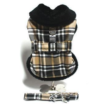 Brown Plaid Classic Pet Coat Harness with Matching Leash - Witty Tail