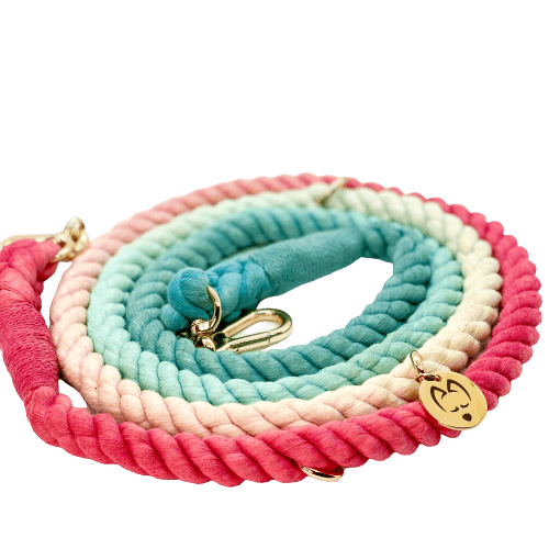 Multifunction Ombré Rope Leash - Dreamy Hibiscus 🌺 - Witty Tail