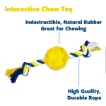 Rubber Soccer Ball Chew Toy with Tug Rope - Witty Tail